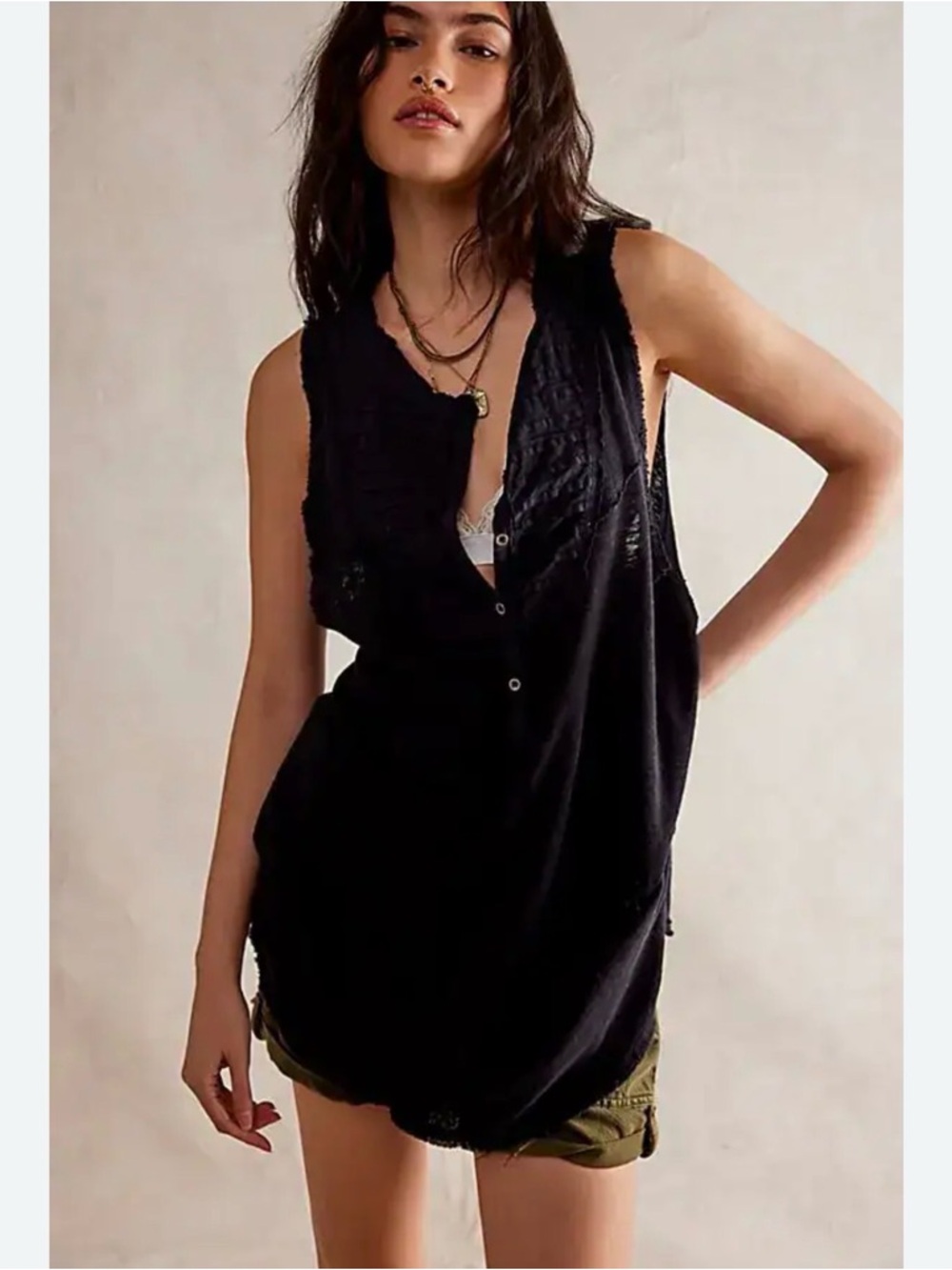 We the Free Poetic Tunic in Black